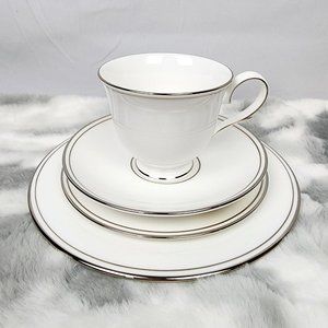 Lenox Federal Platinum Classics Collection Cup Saucer Butter & Salad Plate Set 4